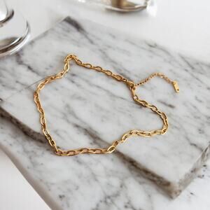 NEW 18K yellow gold plated Cuban link chain choker necklace jewelry B27A